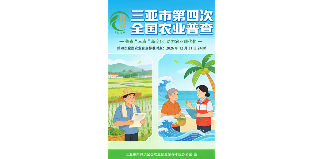 三亚市第四次全国农业普查宣传海报